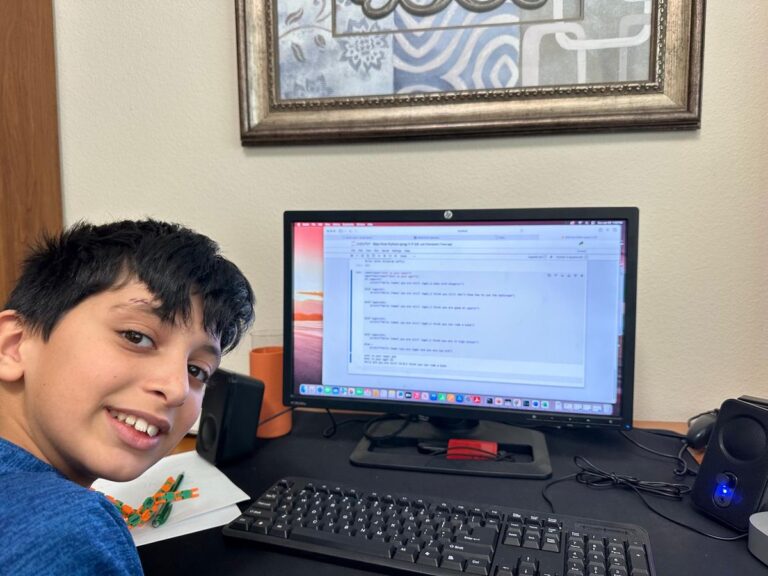 Coding the Future: Students write their first Python programs.